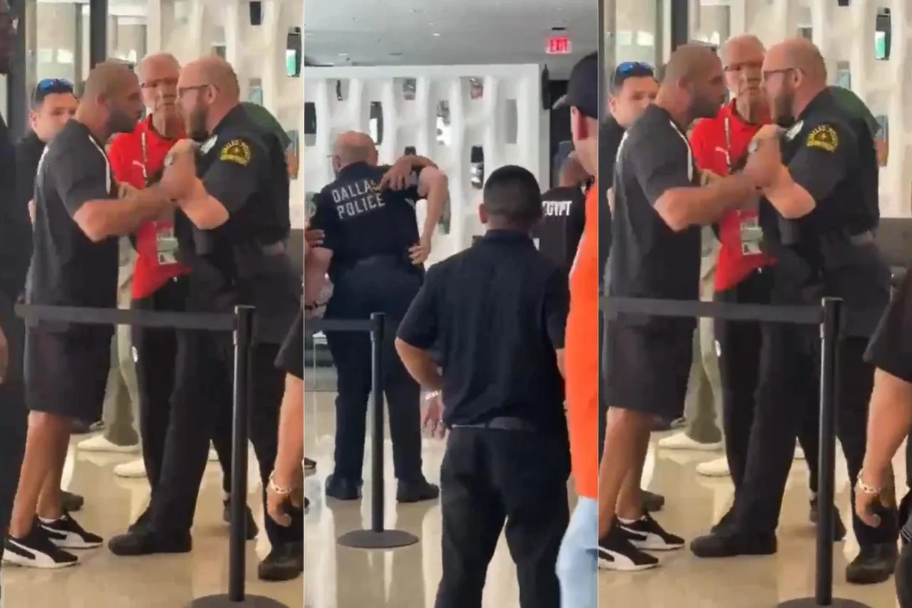 Egypt team staff member forcefully pushed by US police officer as fans gather outside team hotel ahead of FIFA World Cup 2026 R32 Australia clash
